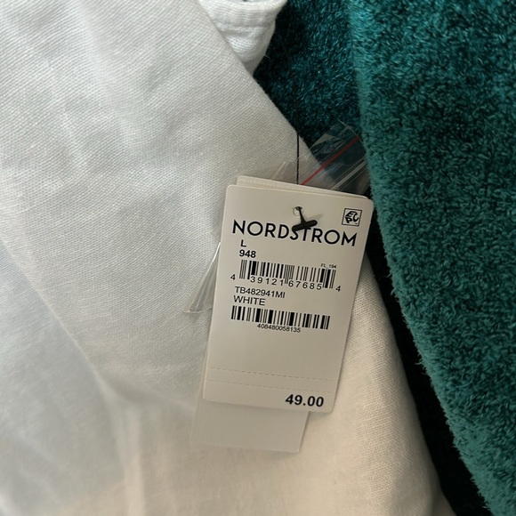 Linen blend ladies sleeveless blouse, size L, white - Picture 2 of 6